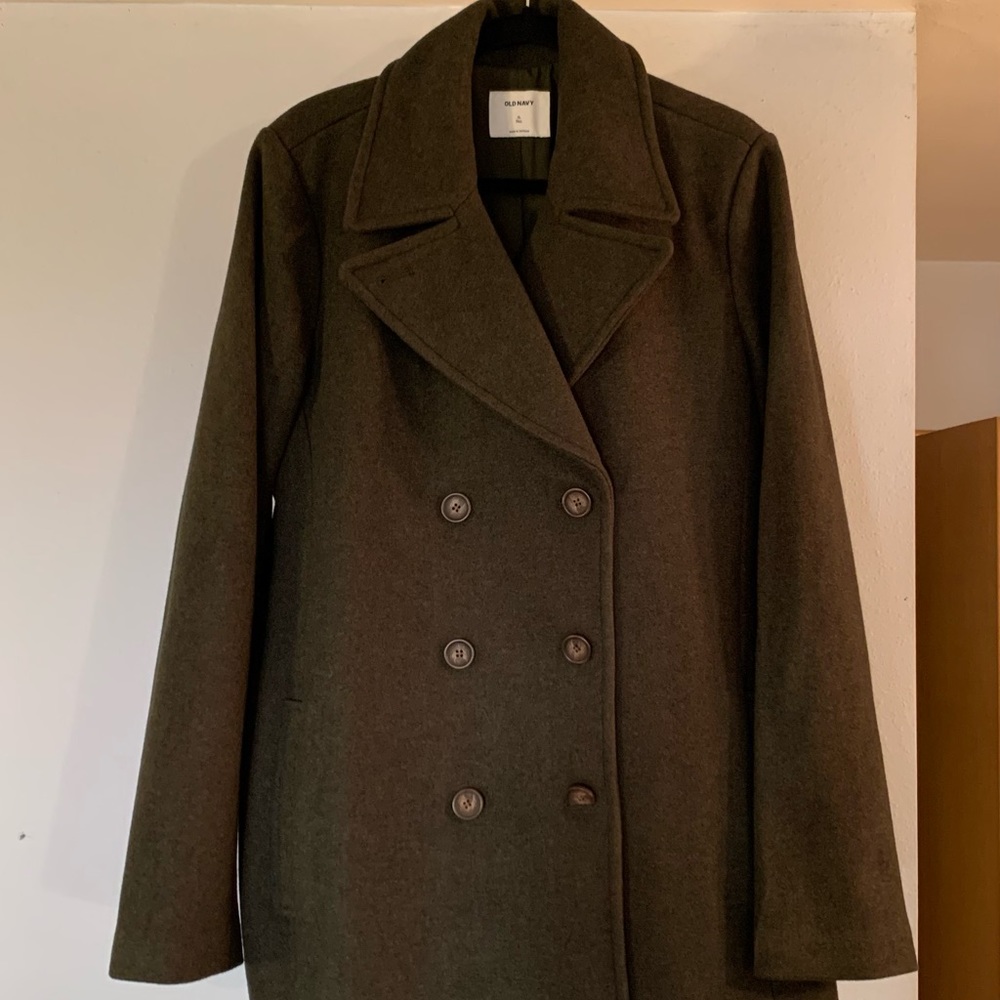 Old Navy pea coat, dark green, XL tall
